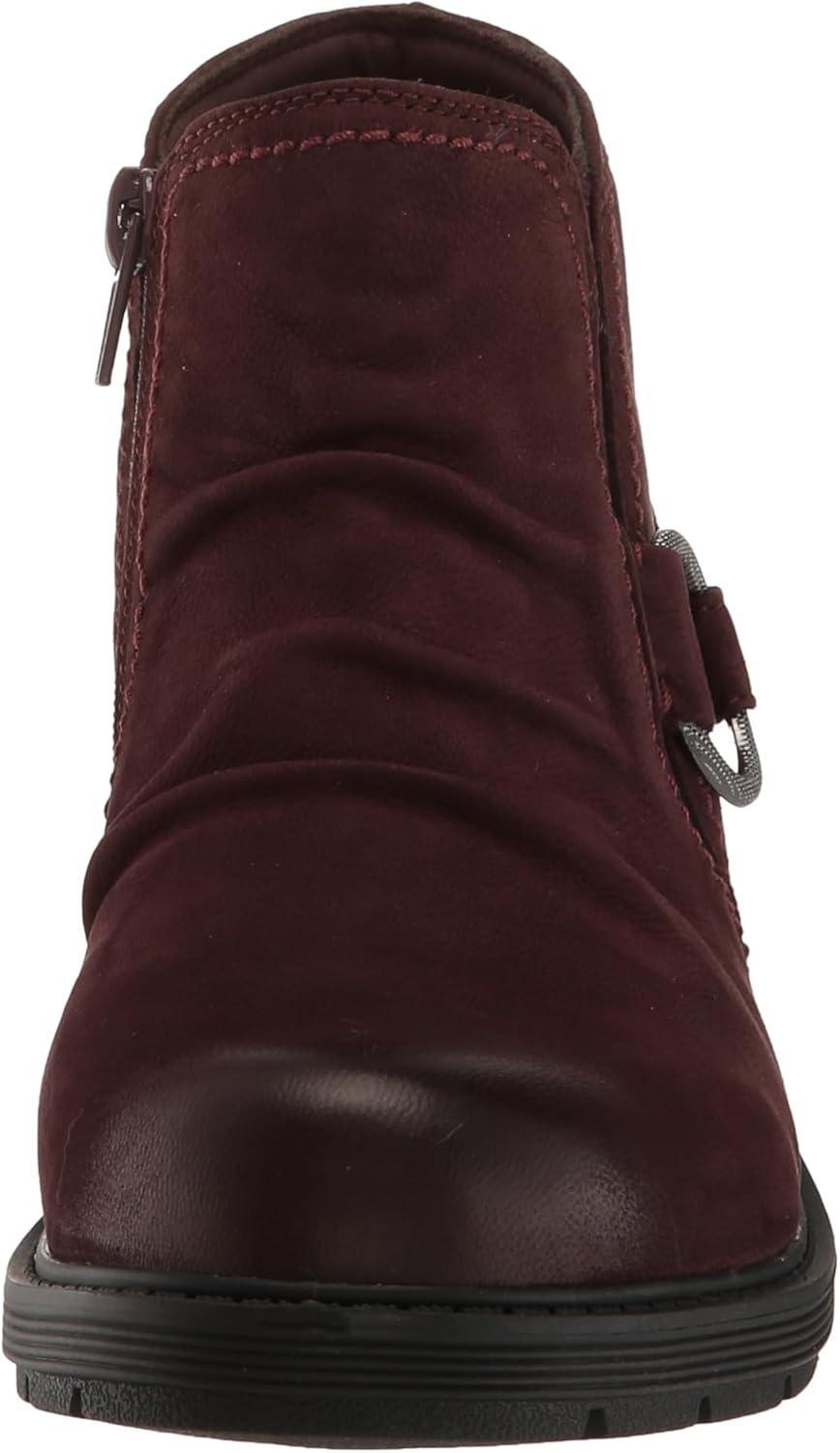 imageClarks Womens Hearth Faye Ankle BootBurgundy Nubuck