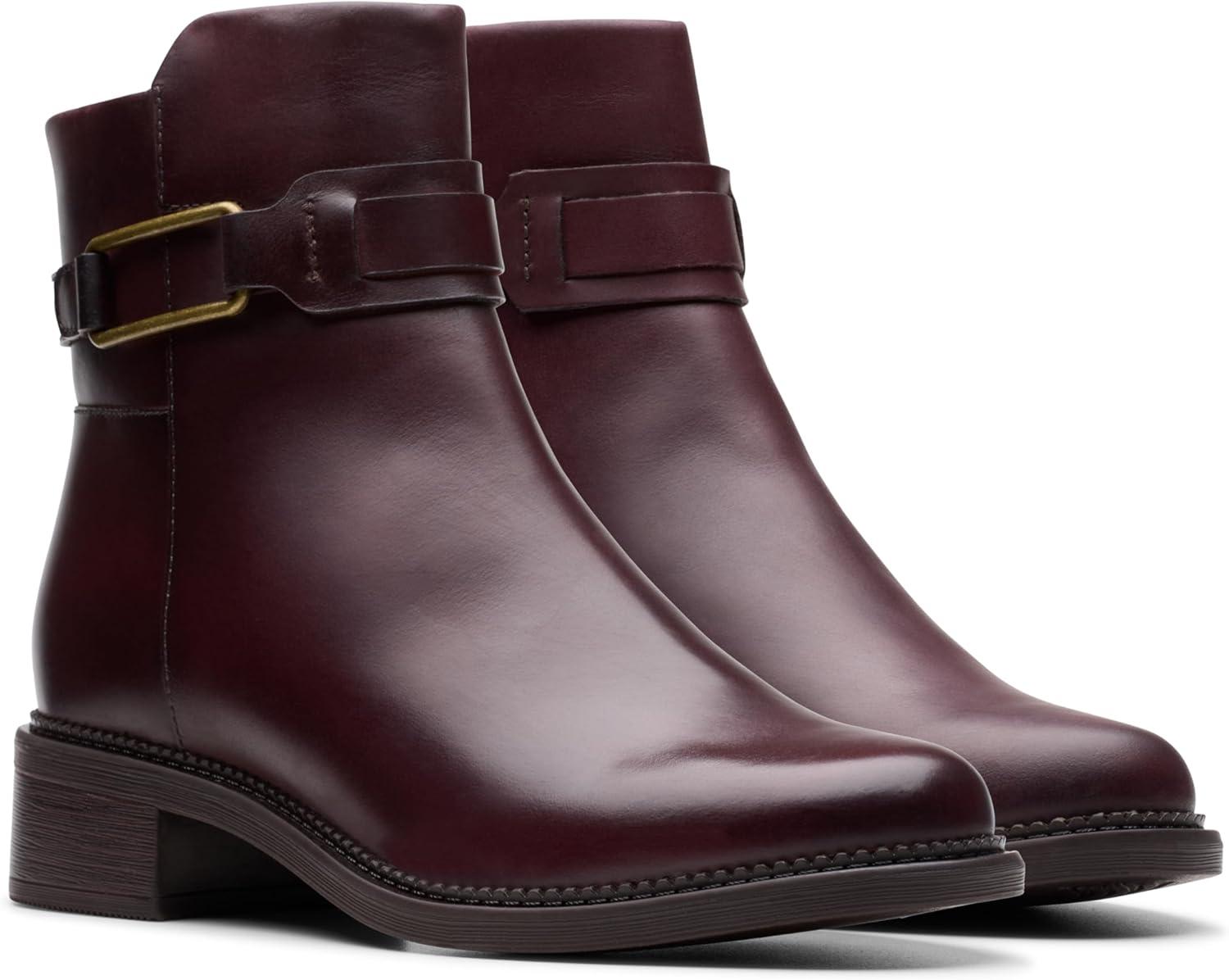 imageClarks Womens Maye Bella Ankle BootsBordeaux Leather