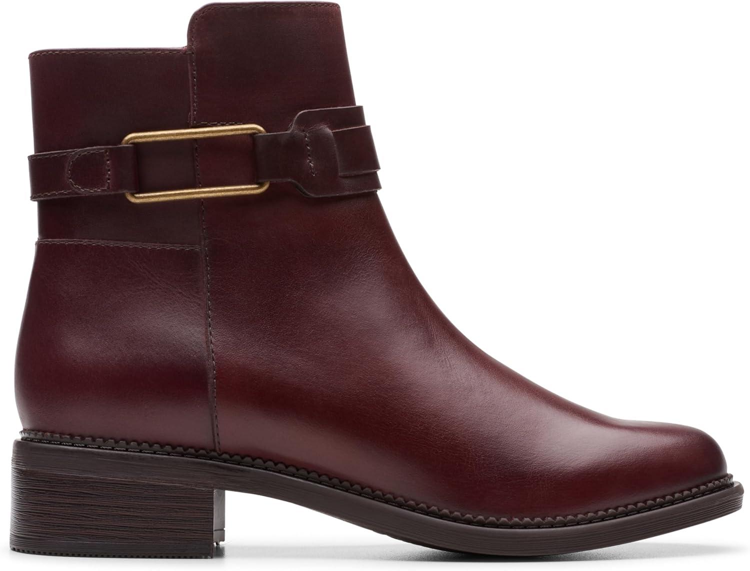 imageClarks Womens Maye Bella Ankle BootsBordeaux Leather