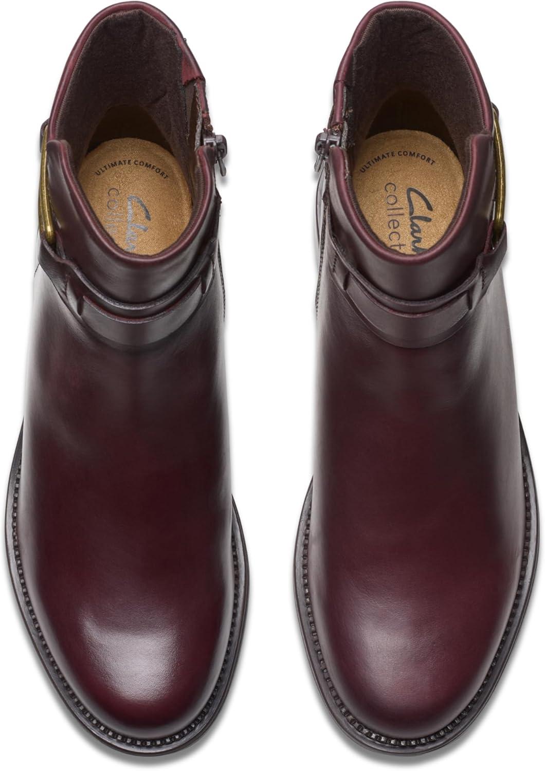 imageClarks Womens Maye Bella Ankle BootsBordeaux Leather