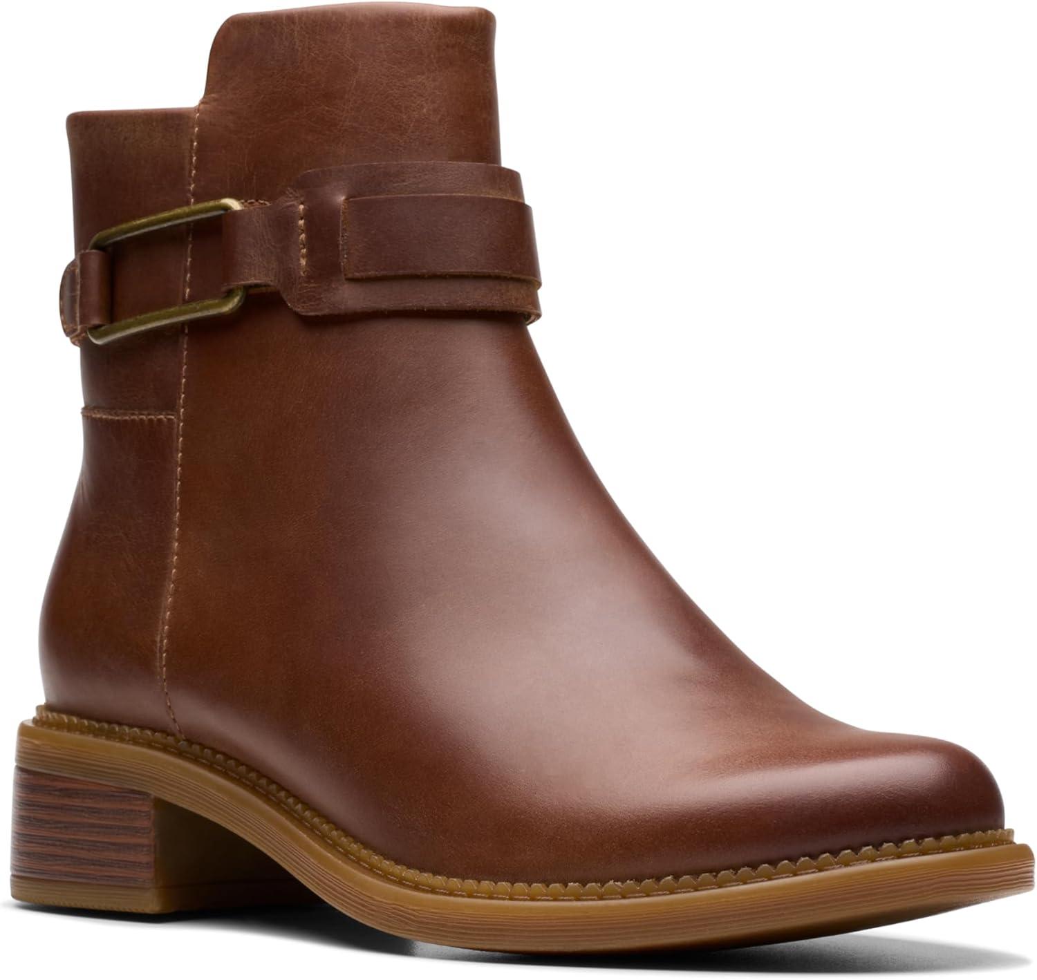 imageClarks Womens Maye Bella Ankle BootsTan Leather