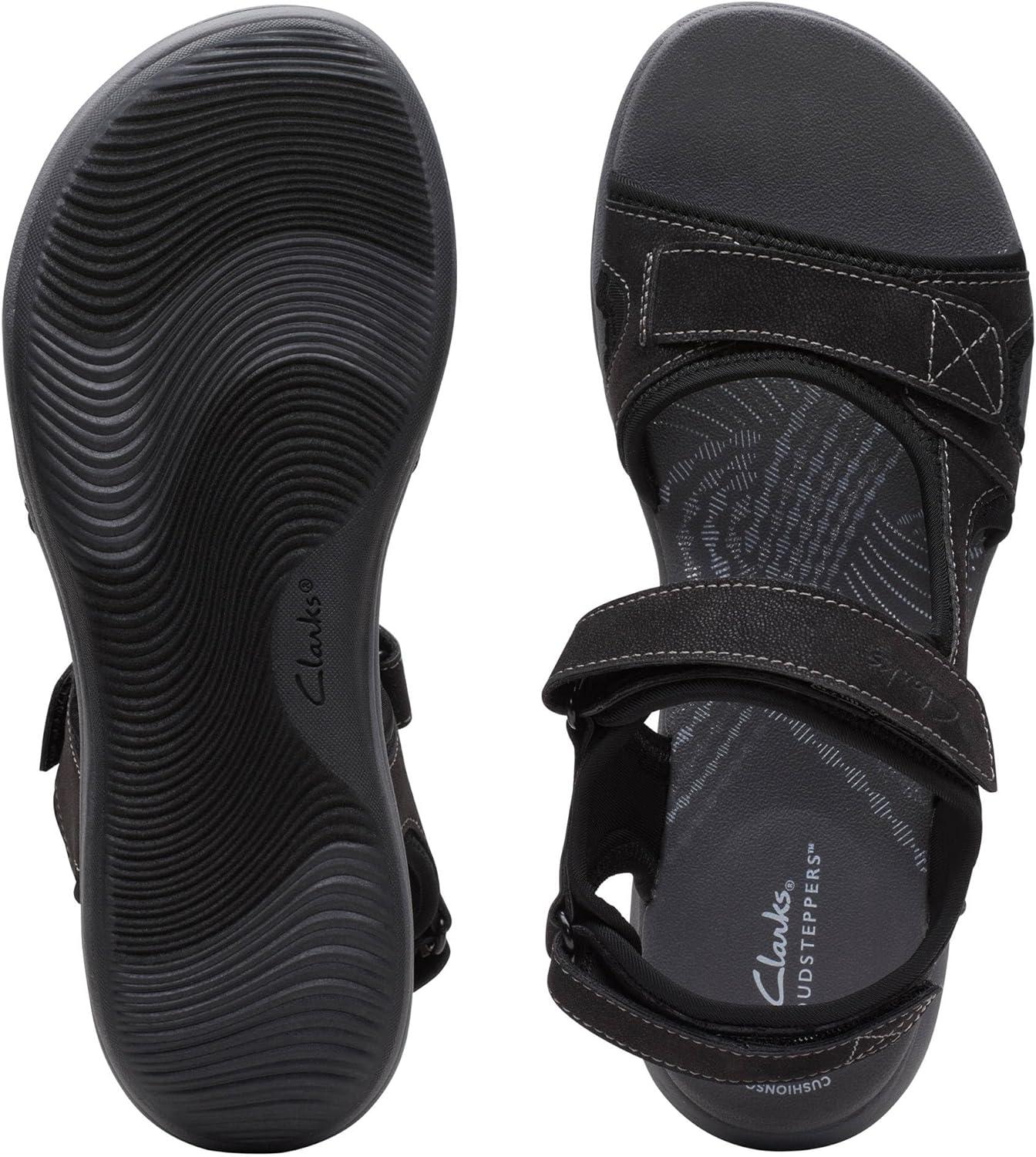 imageClarks Womens Mira Bay Flat SandalsBlack Textile