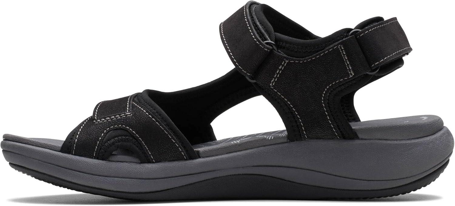imageClarks Womens Mira Bay Flat SandalsBlack Textile