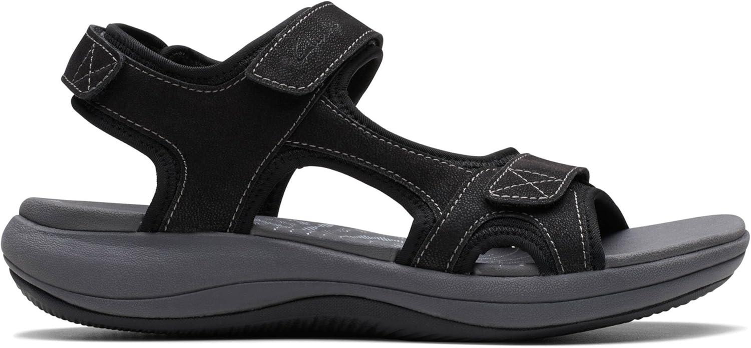 imageClarks Womens Mira Bay Flat SandalsBlack Textile