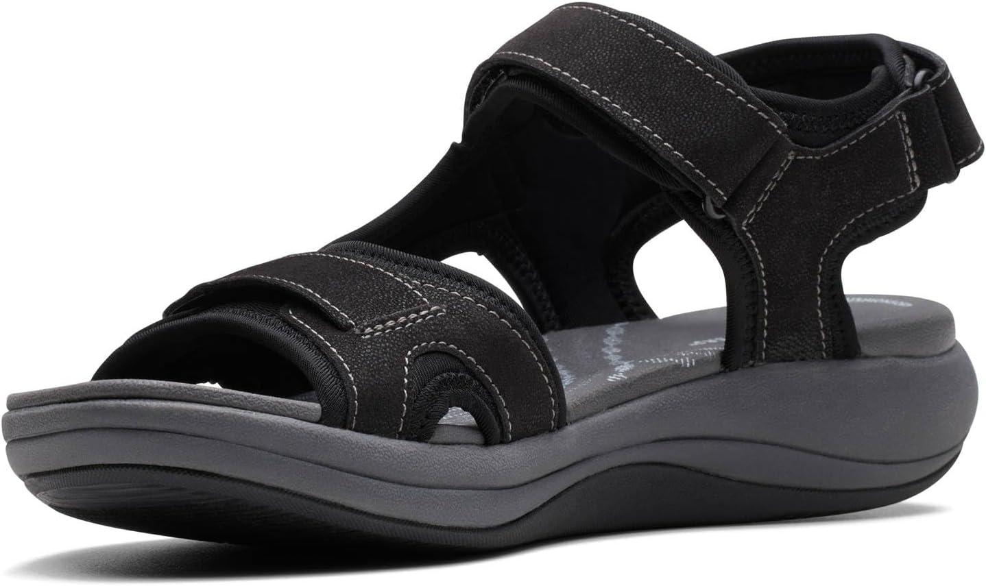 imageClarks Womens Mira Bay Flat SandalsBlack Textile