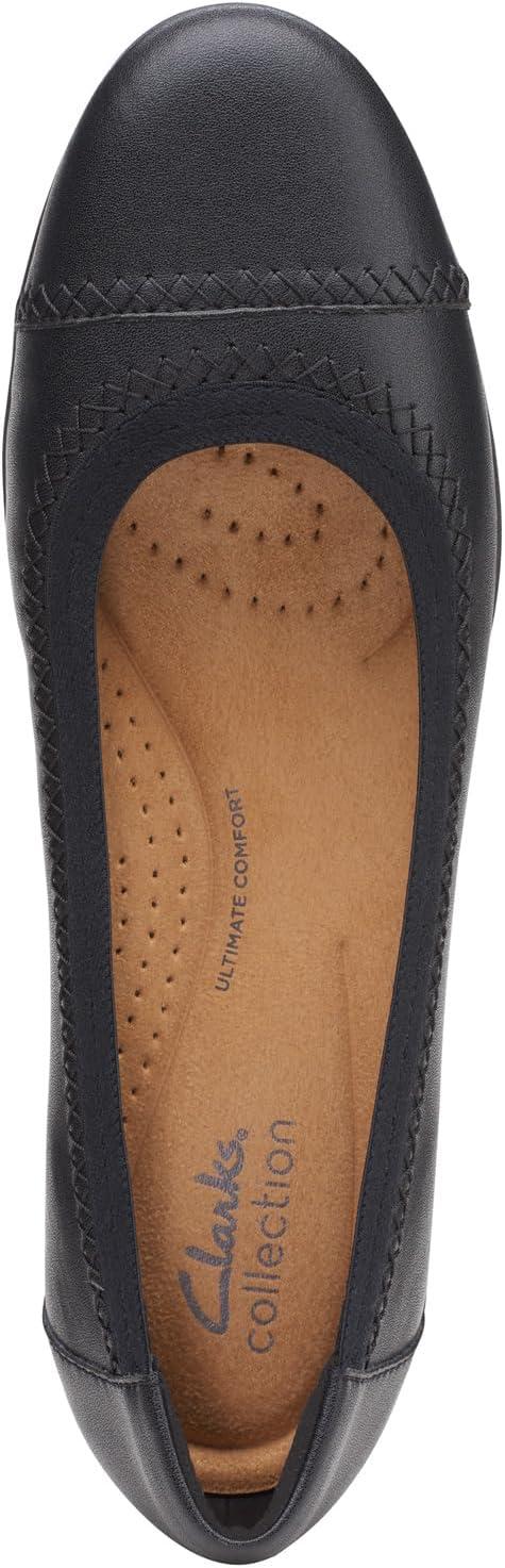 imageClarks Womens Sara Ballet FlatBlack Leather