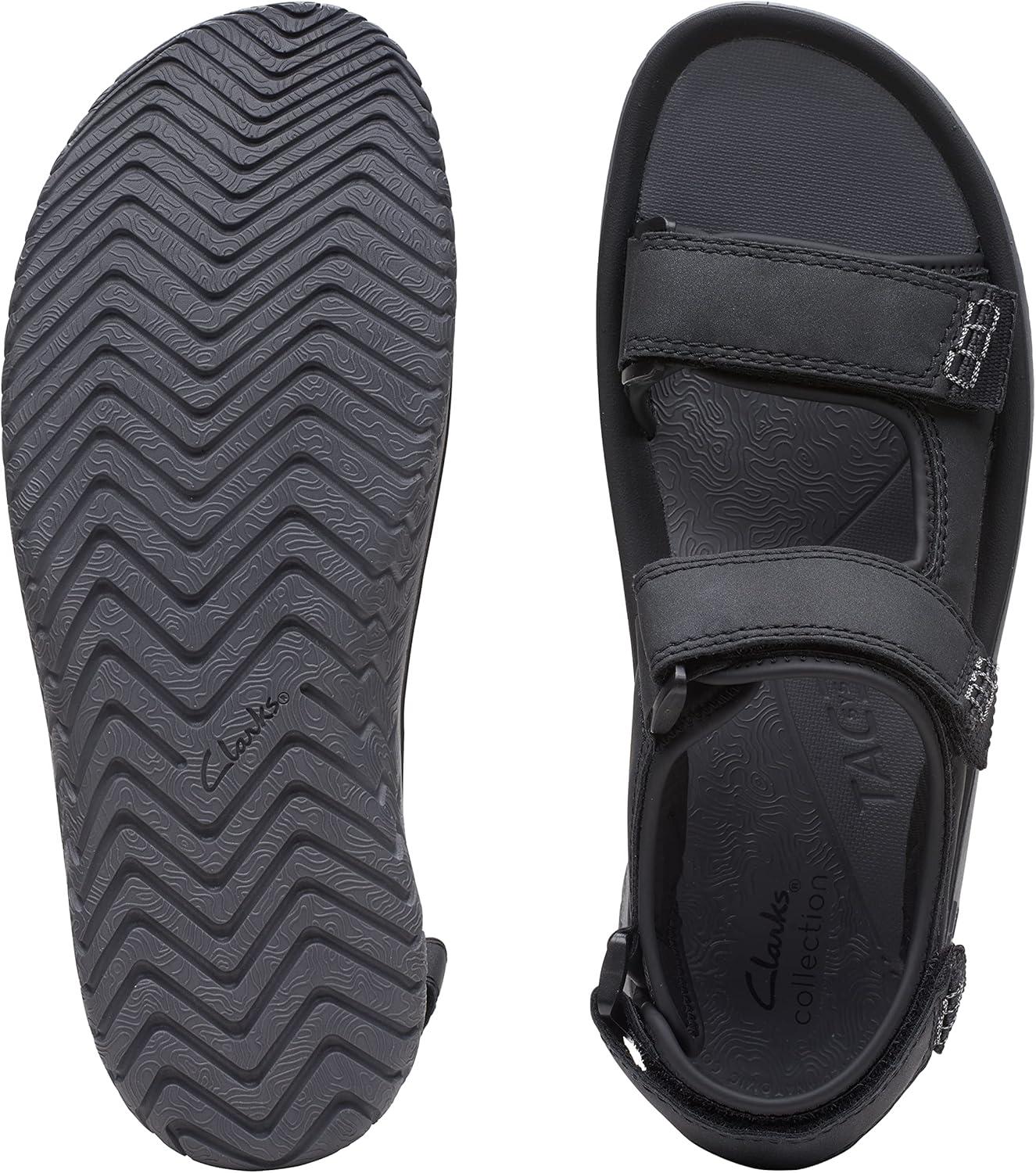 imageClarks mens Wesley BayFlat SandalBlack Synthetic