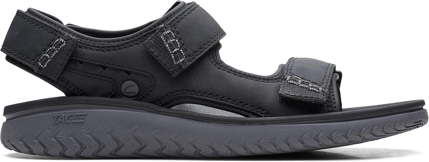imageClarks mens Wesley BayFlat SandalBlack Synthetic