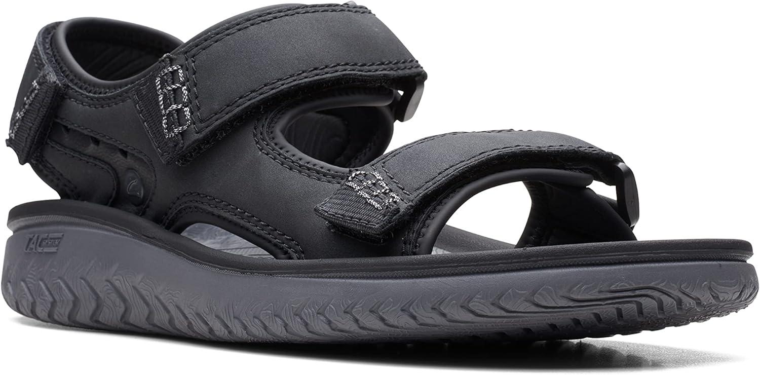 imageClarks mens Wesley BayFlat SandalBlack Synthetic