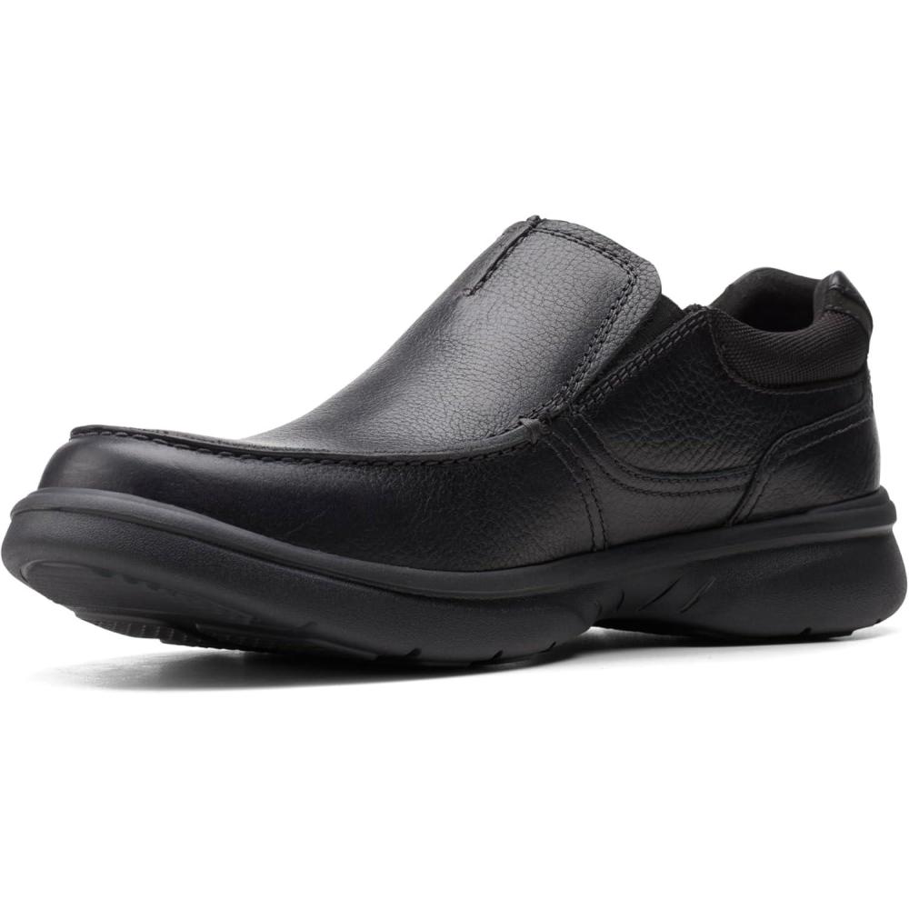 imageClarks Mens Bradley Free LoafersBlack Tumbled Leather