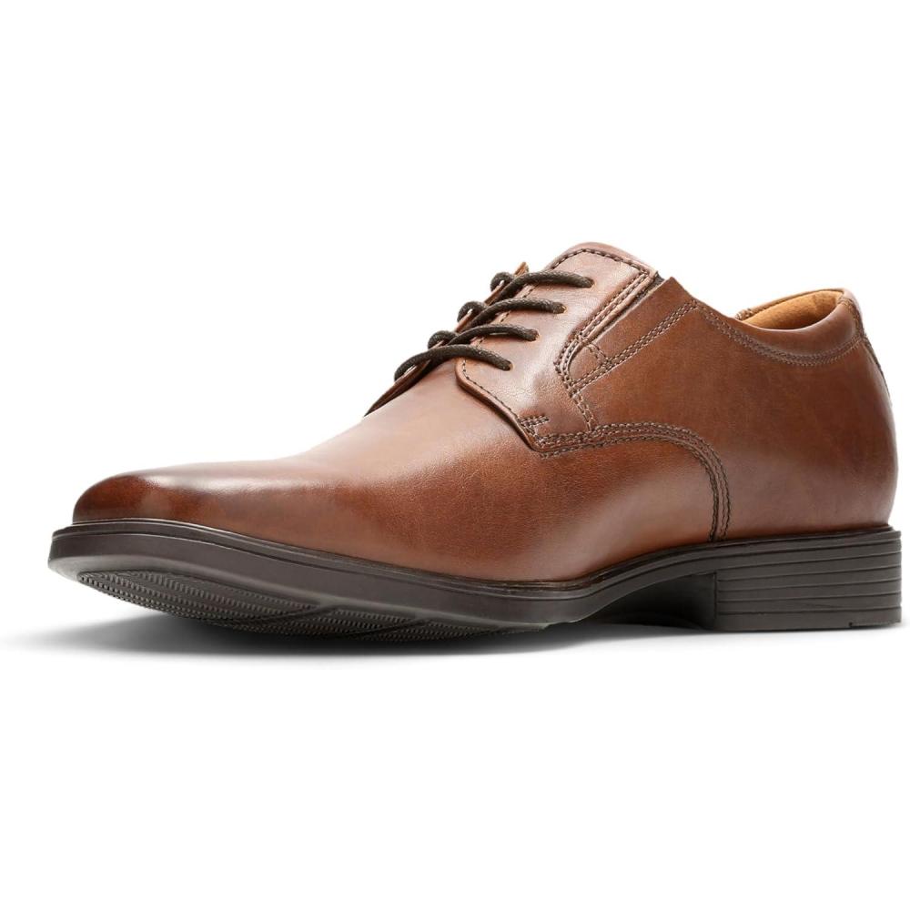 imageClarks Mens Derby Oxford ShoesBrown Dark Tan Leather