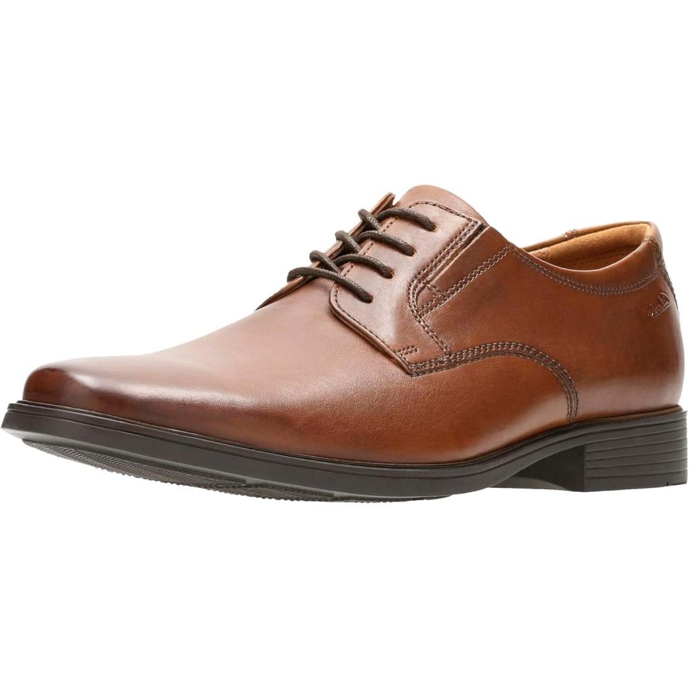 imageClarks Mens Derby Oxford ShoesDark Tan Leather