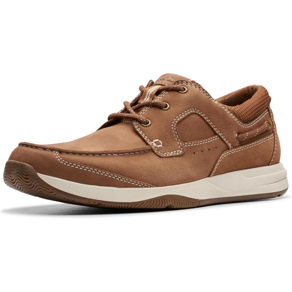imageClarks Mens Sailview Lace LoafersLight Tan Nubuck