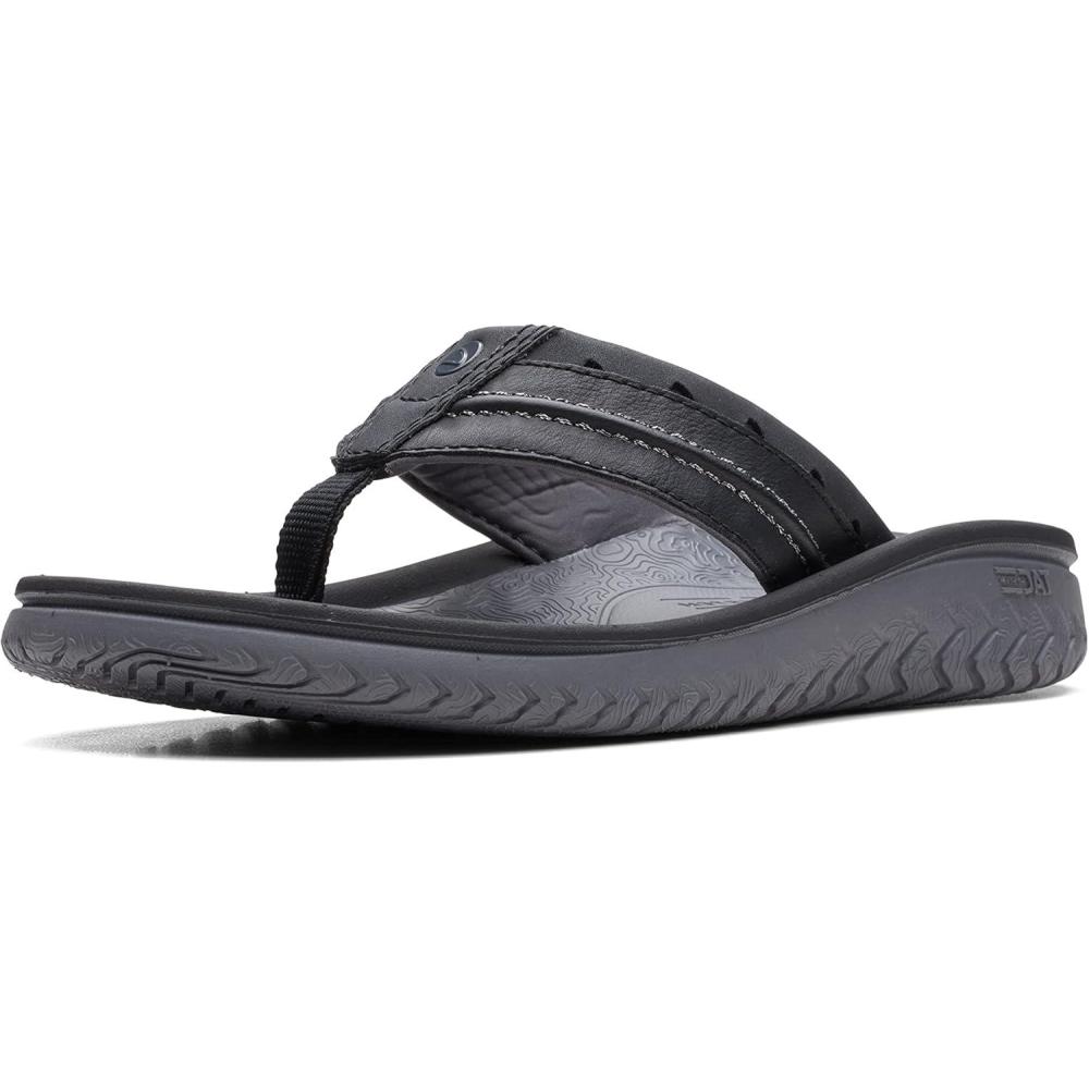 imageClarks Mens Slide FlipFlopBlack Synthetic