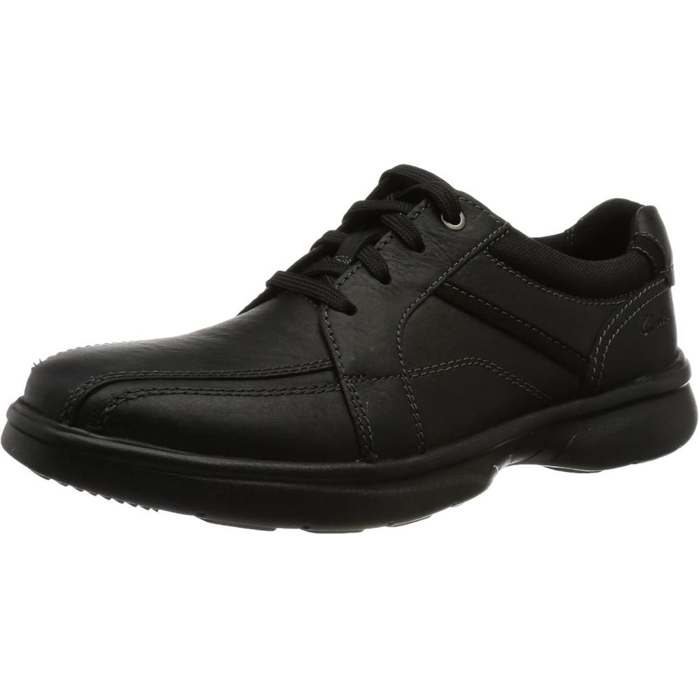 imageClarks Mens SneakerBlk Tumbled Lea