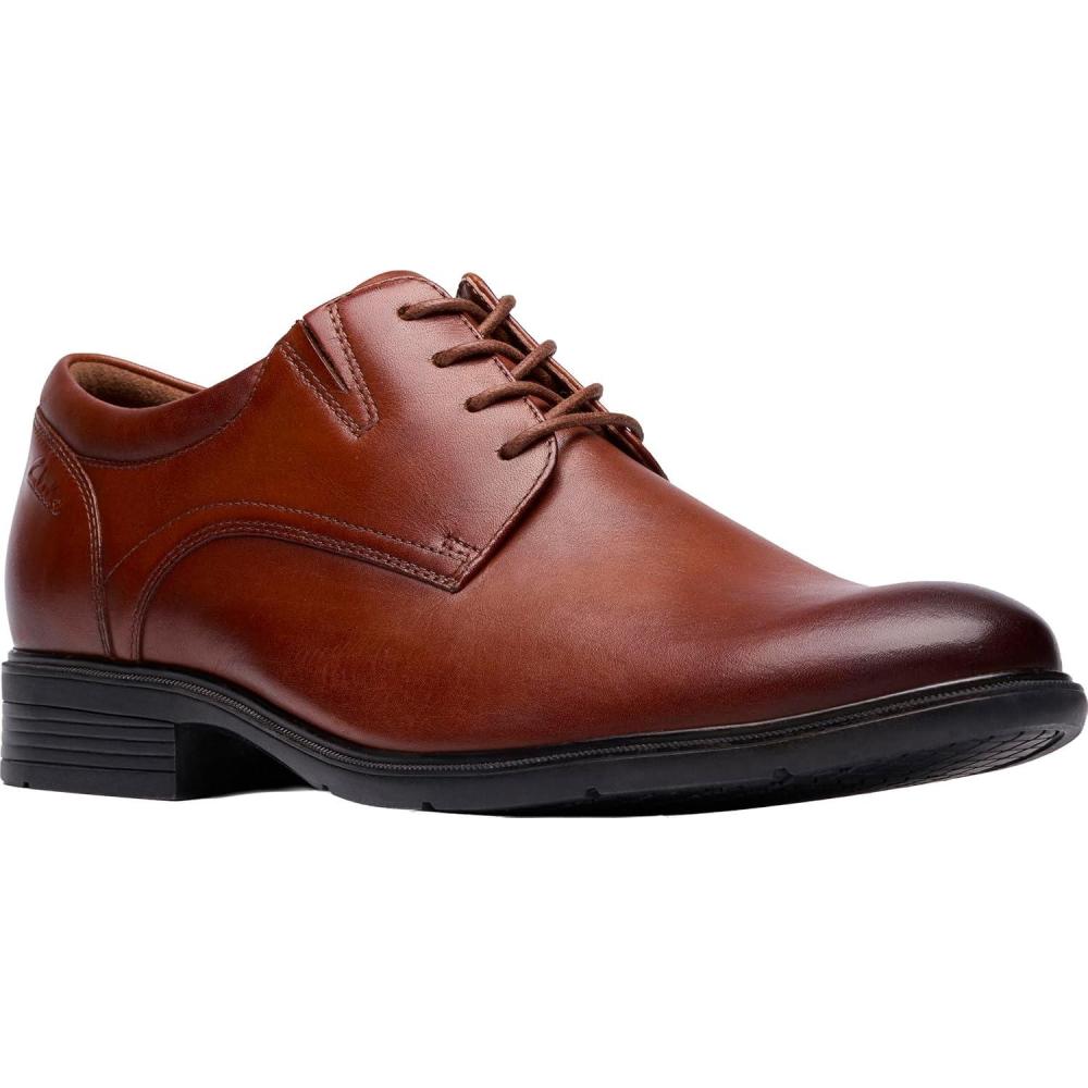 imageClarks Mens Steadwell Lace OxfordDark Tan Leather