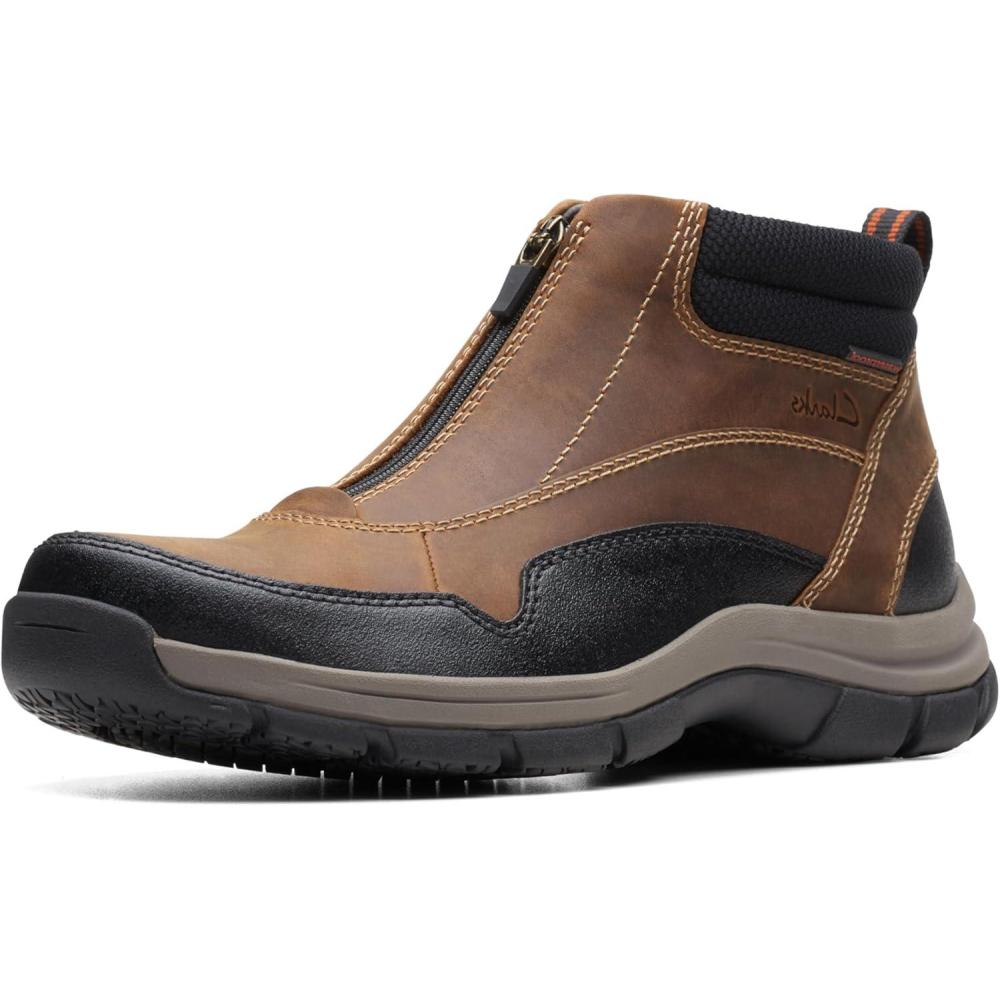 imageClarks Mens Walpath Zip Oxford BootDark Tan Leather