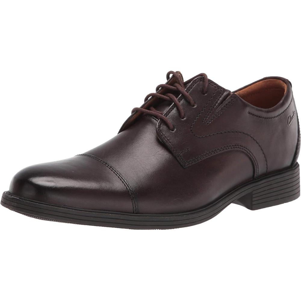 imageClarks Mens Whiddon Cap Oxford ShoesDark Brown Leather
