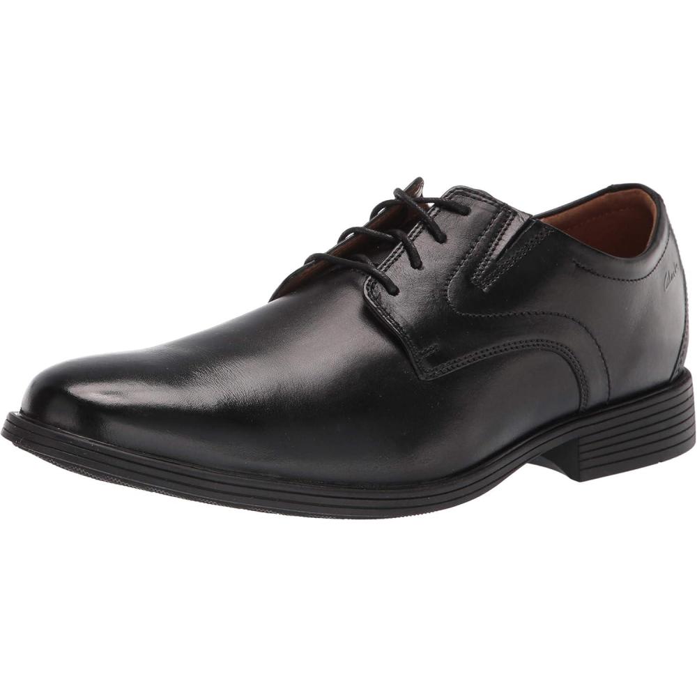 imageClarks Mens Whiddon Plain Toe OxfordBlack Leather