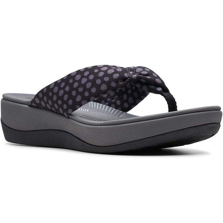 imageClarks Womens Arla Glison Flip FlopBlack Textile W Wht Pok
