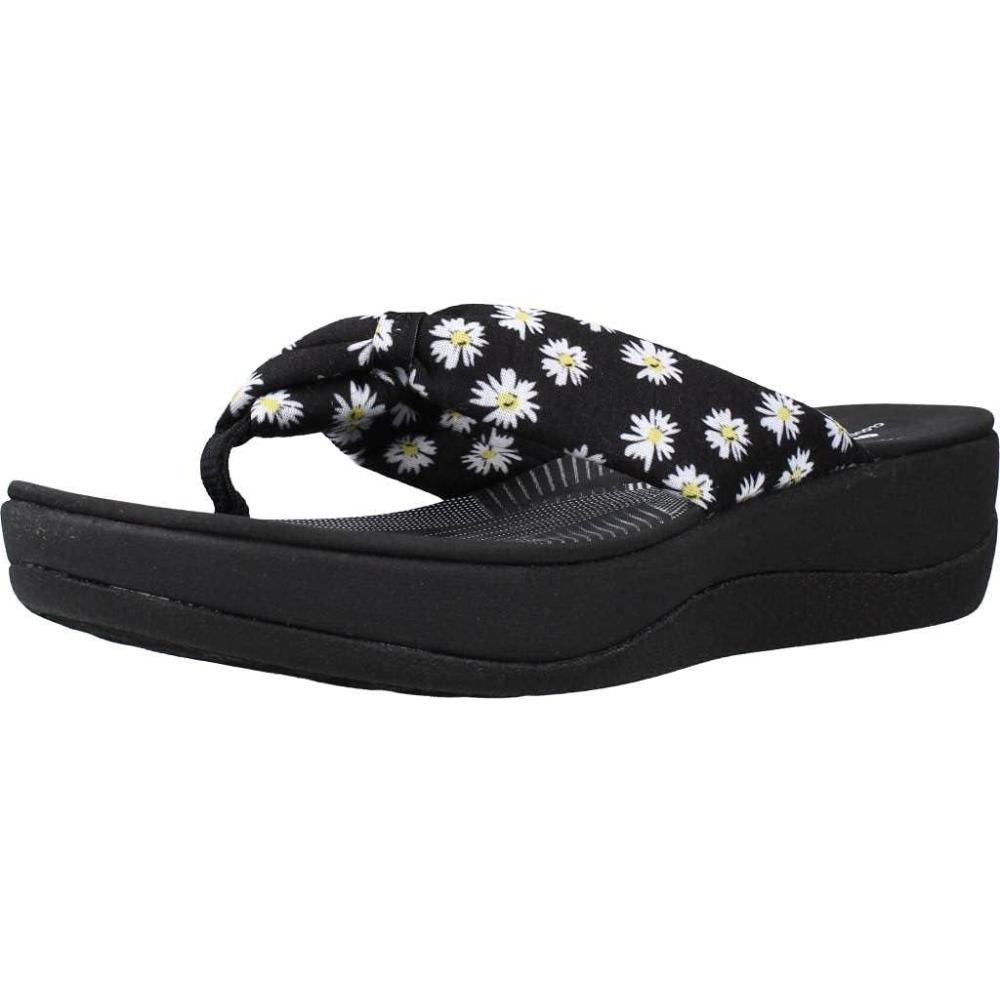 imageClarks Womens Arla Glison Flip FlopBlack Textile With Daisies
