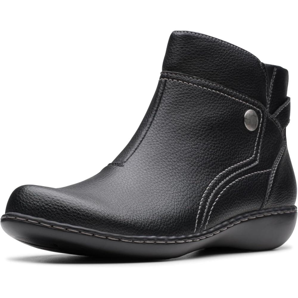 imageClarks Womens Ashland Mabel BootsBlack Tumbled