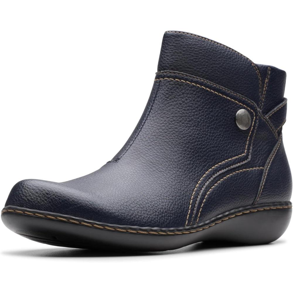 imageClarks Womens Ashland Mabel BootsNavy Tumbled