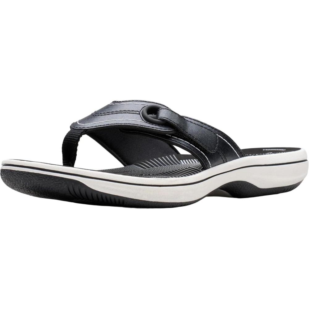 imageClarks Womens Breeze Reyna Cloudsteppers FlipFlopBlack Synthetic