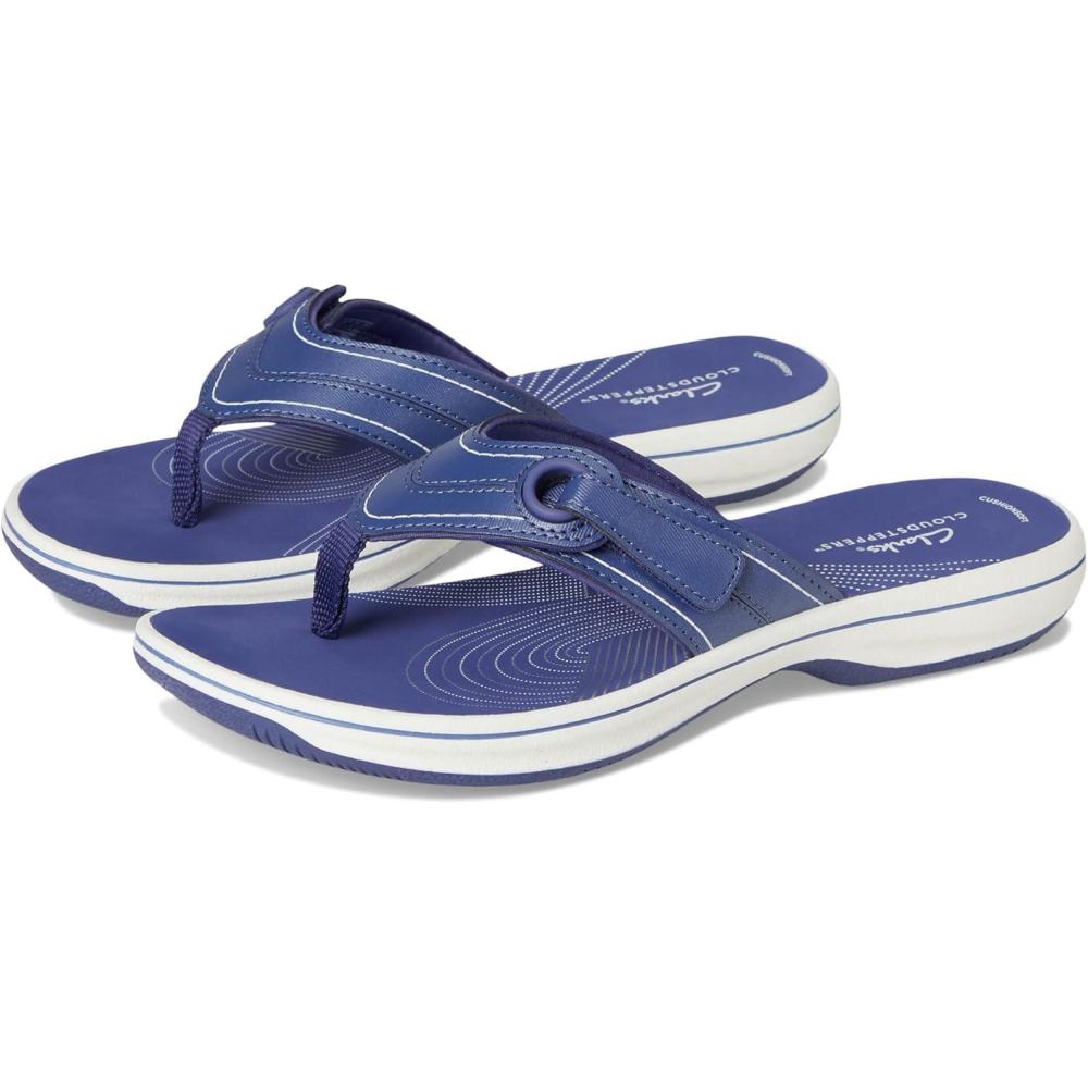 imageClarks Womens Breeze Reyna Cloudsteppers FlipFlopCobalt Synthetic