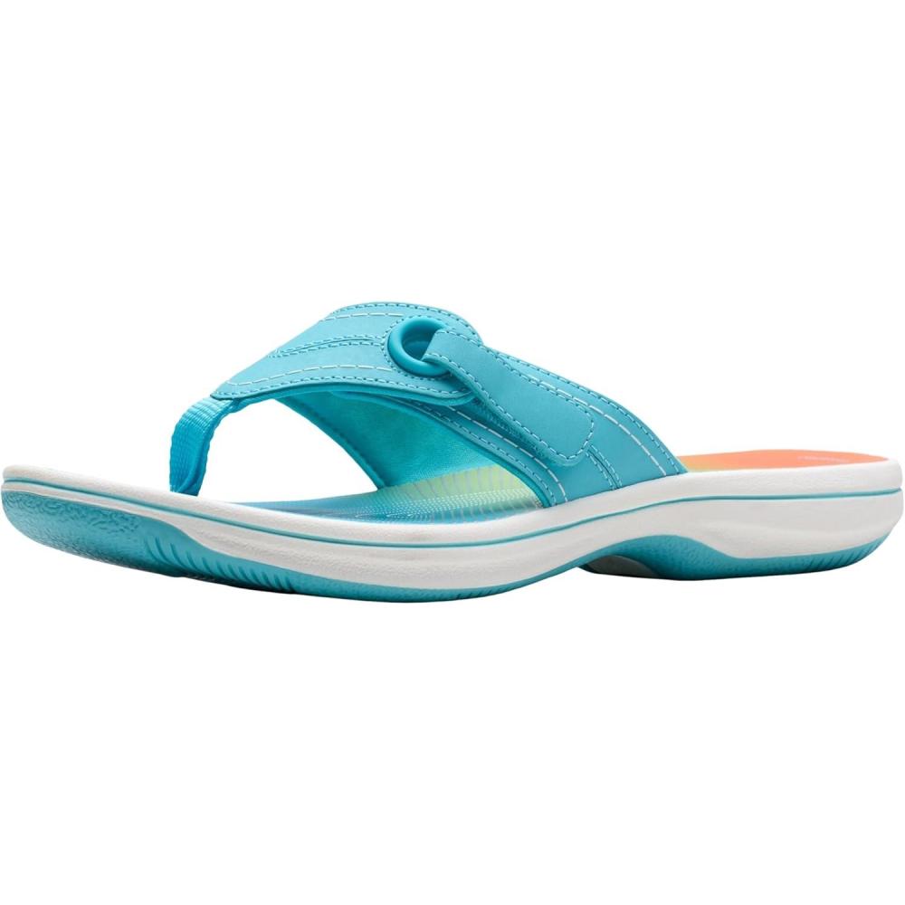 imageClarks Womens Breeze Reyna Cloudsteppers FlipFlopTurquoise Ombre Synthetic