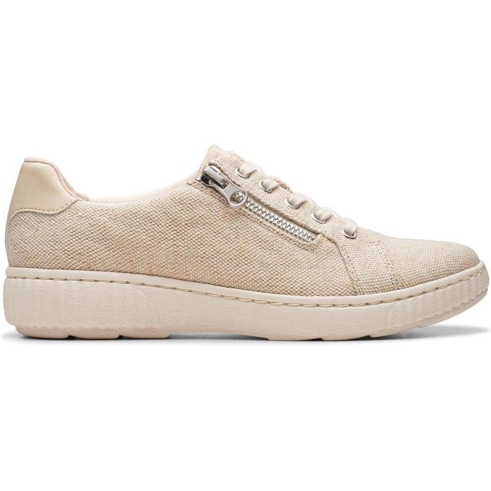 imageClarks Womens Caroline Echo Canvas Side Zip Fashion SneakerNatural