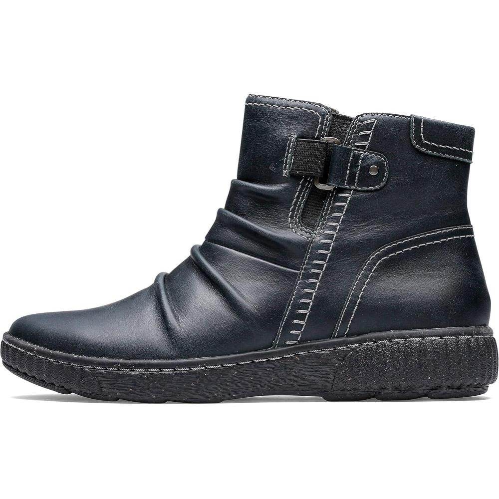 imageClarks Womens Caroline Orchid Ankle BootsBlack Leather