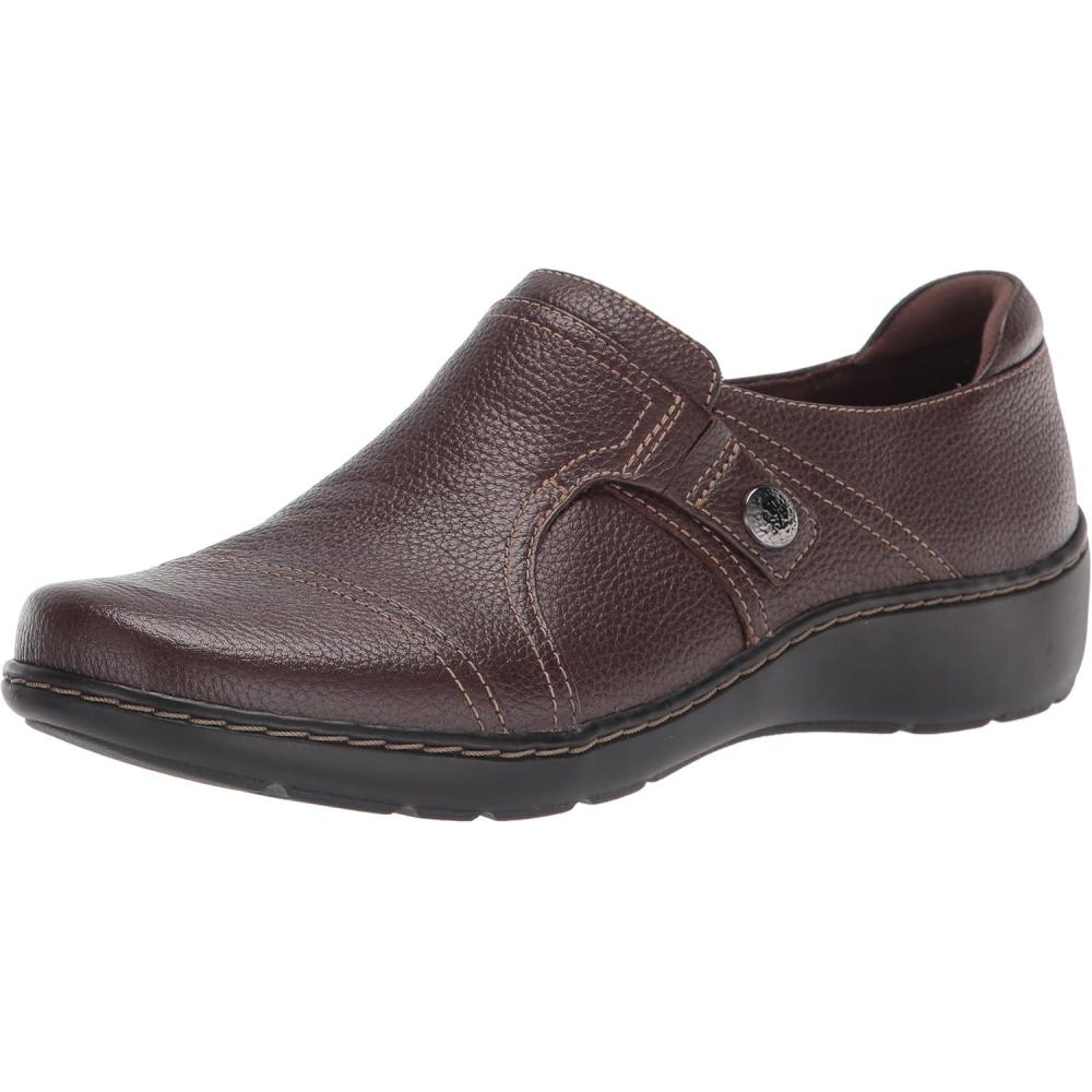imageClarks Womens Cora Poppy LoafersDark Brown Tumbled