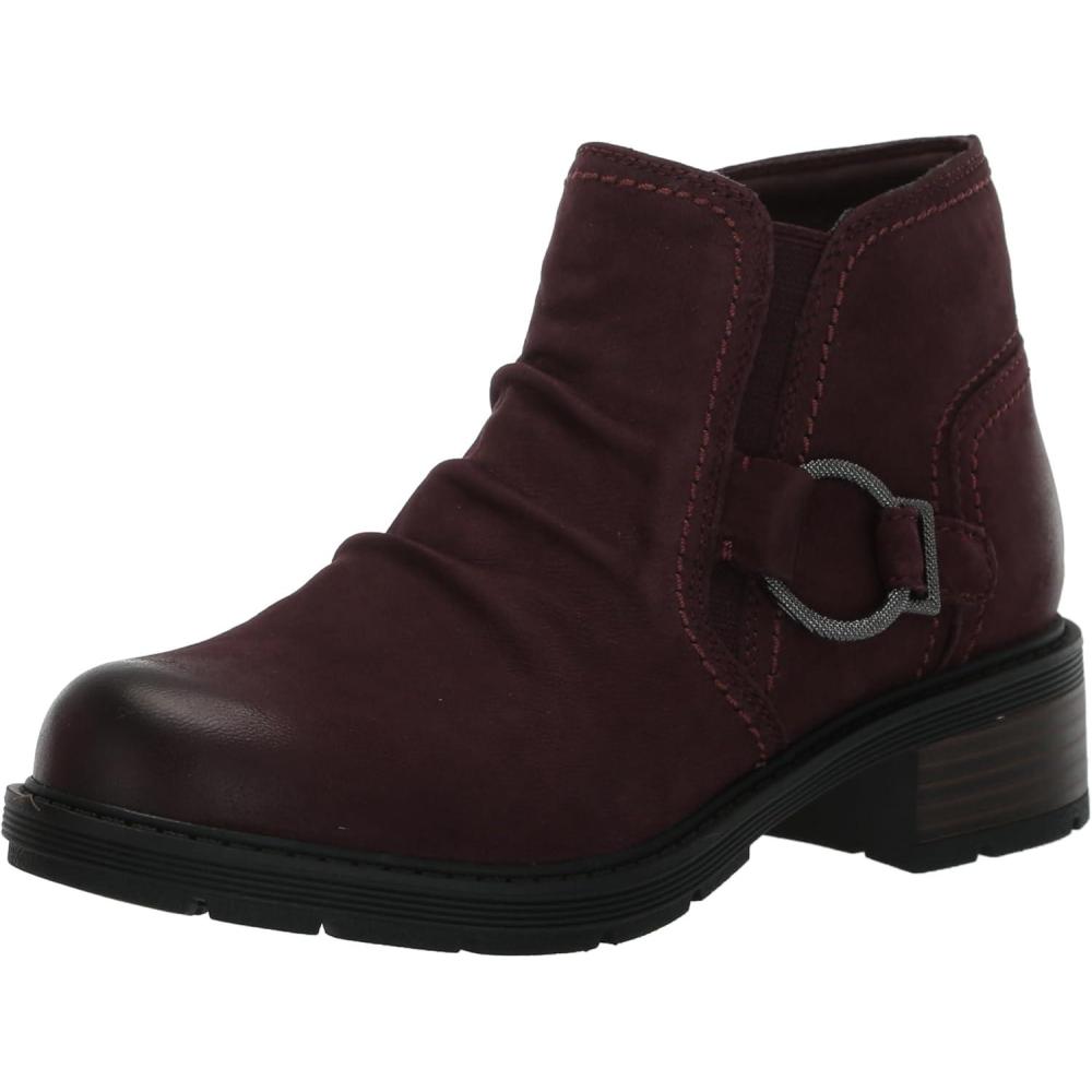 imageClarks Womens Hearth Faye Ankle BootBurgundy Nubuck