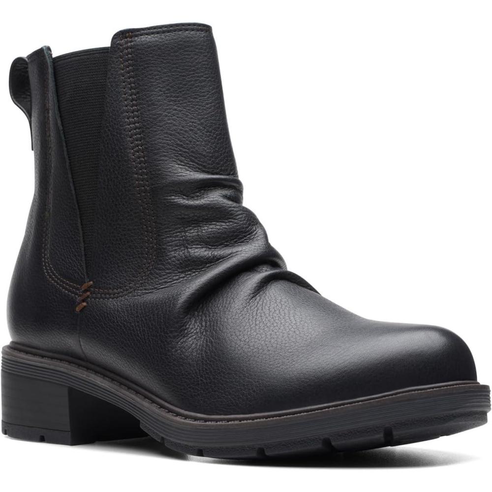 imageClarks Womens Hearth Rose Mid Calf BootsBlack Leather