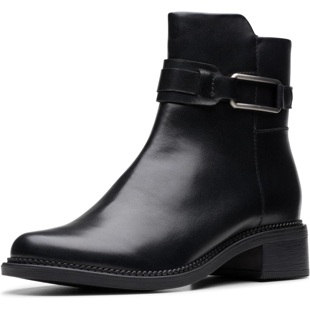 imageClarks Womens Maye Bella Ankle BootsBlack Leather