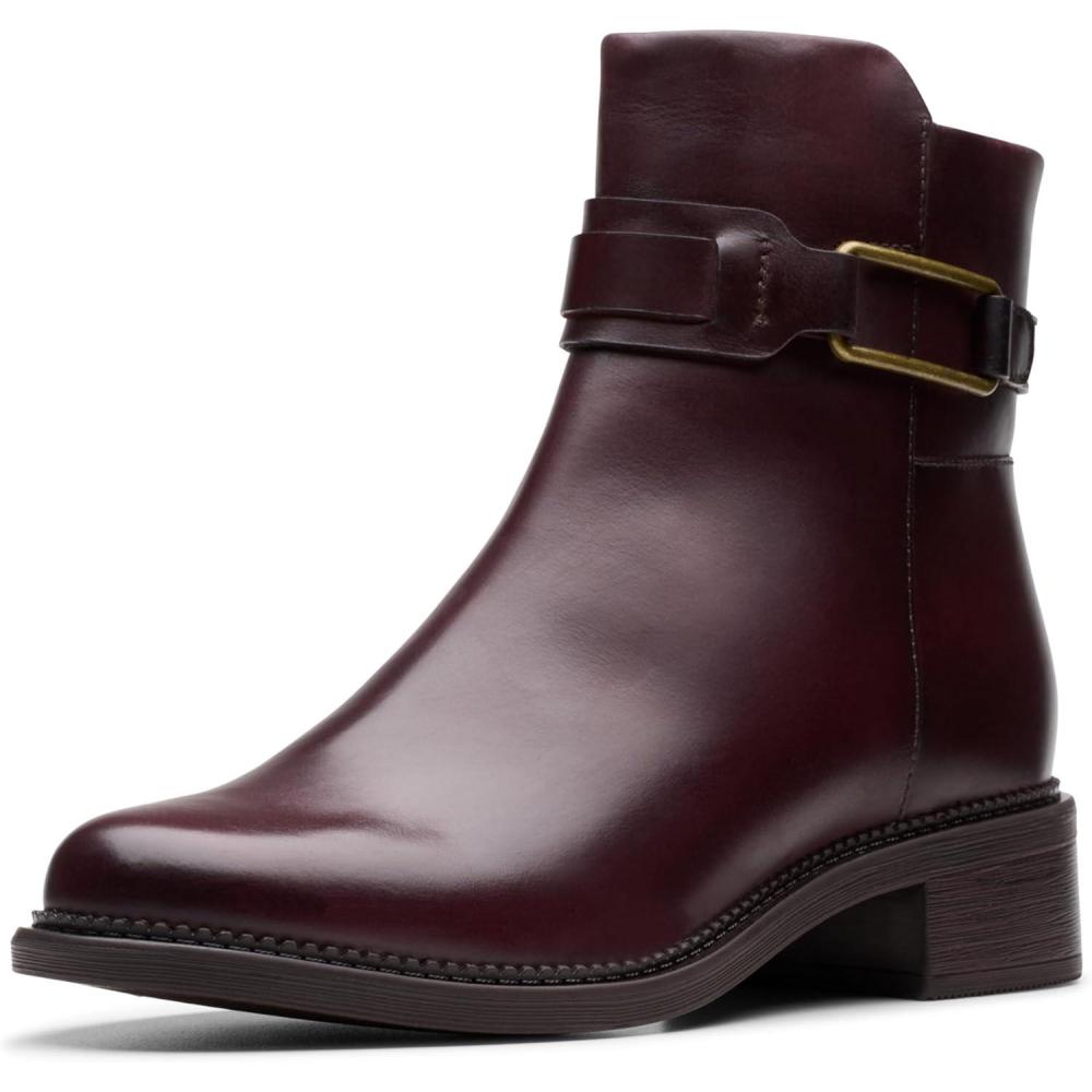 imageClarks Womens Maye Bella Ankle BootsBordeaux Leather