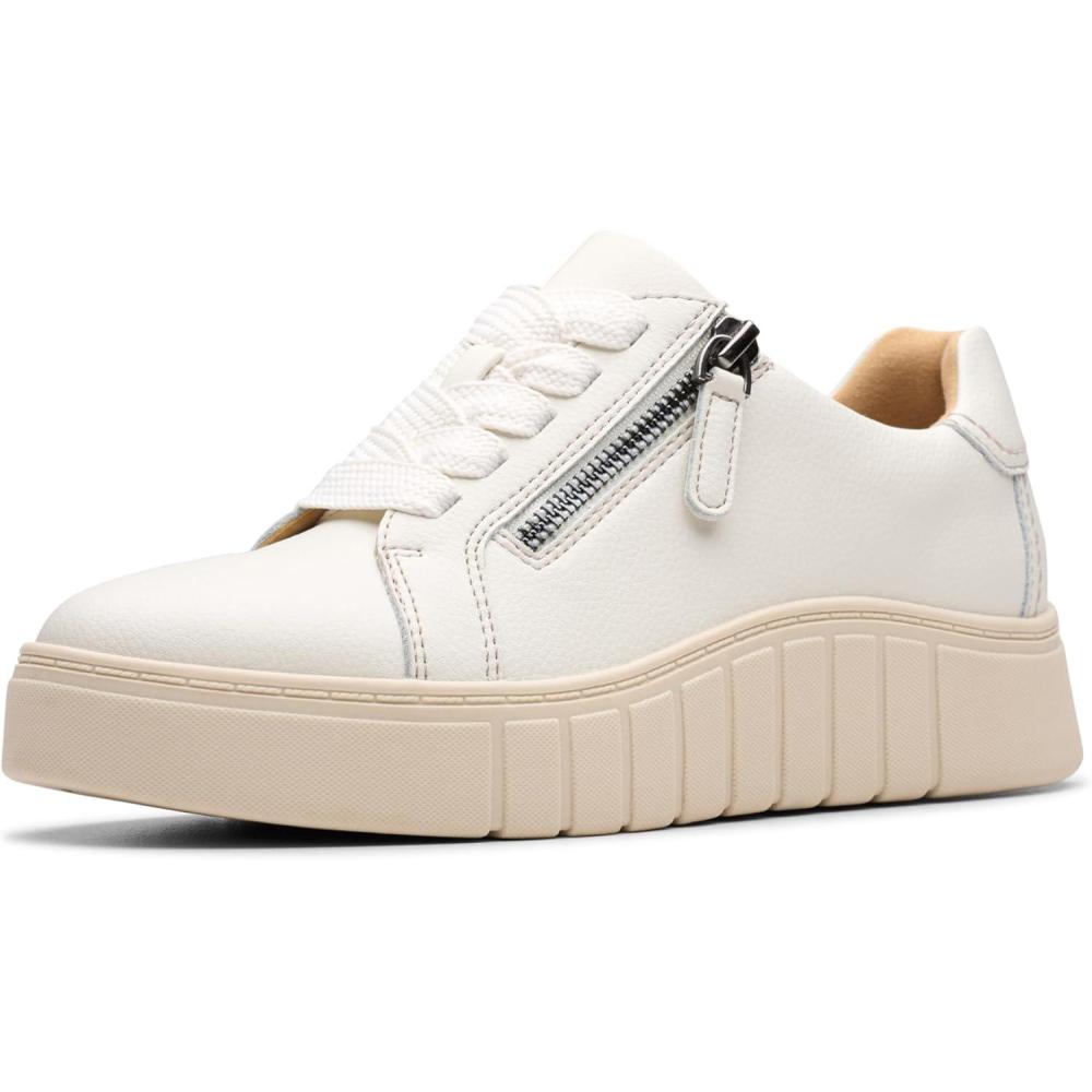 imageClarks Womens Mykah Joy SneakerOff White Leather