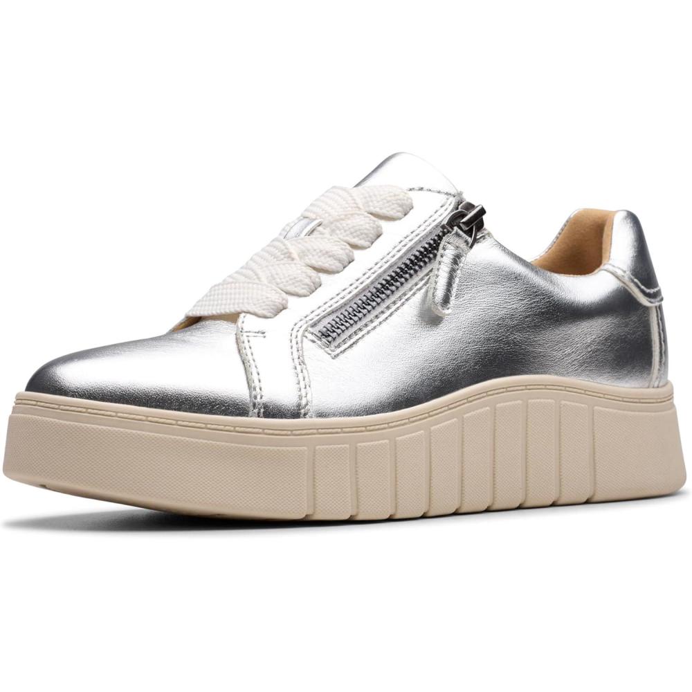 imageClarks Womens Mykah Joy SneakerSilver Leather