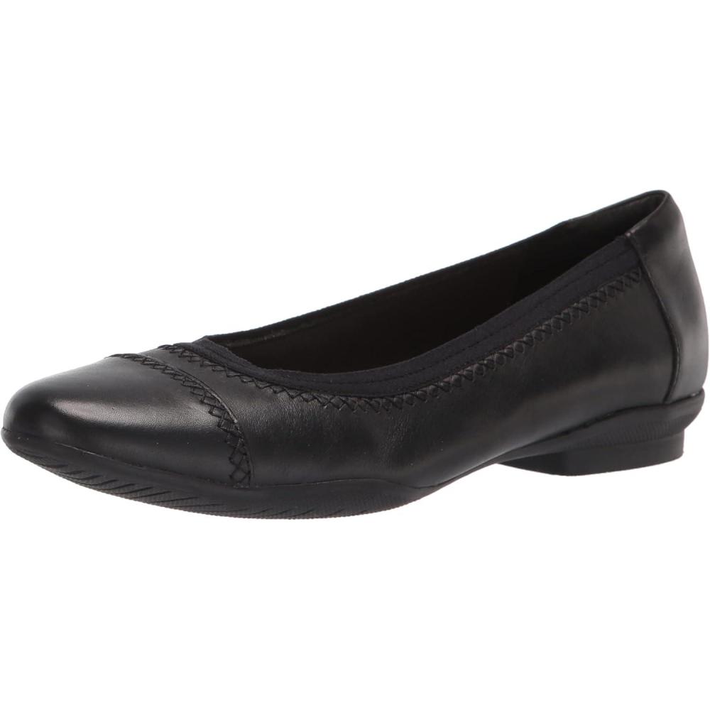 imageClarks Womens Sara Ballet FlatBlack Leather