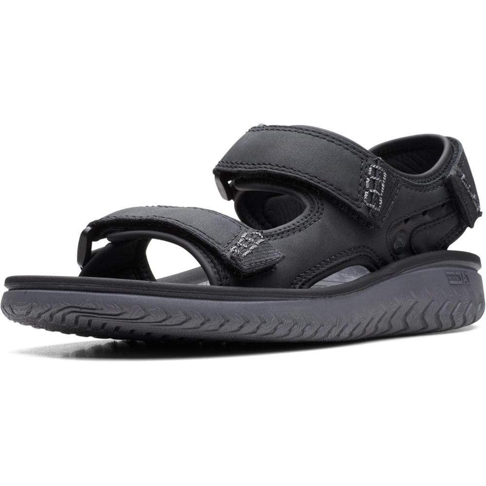 imageClarks mens Wesley BayFlat SandalBlack Synthetic