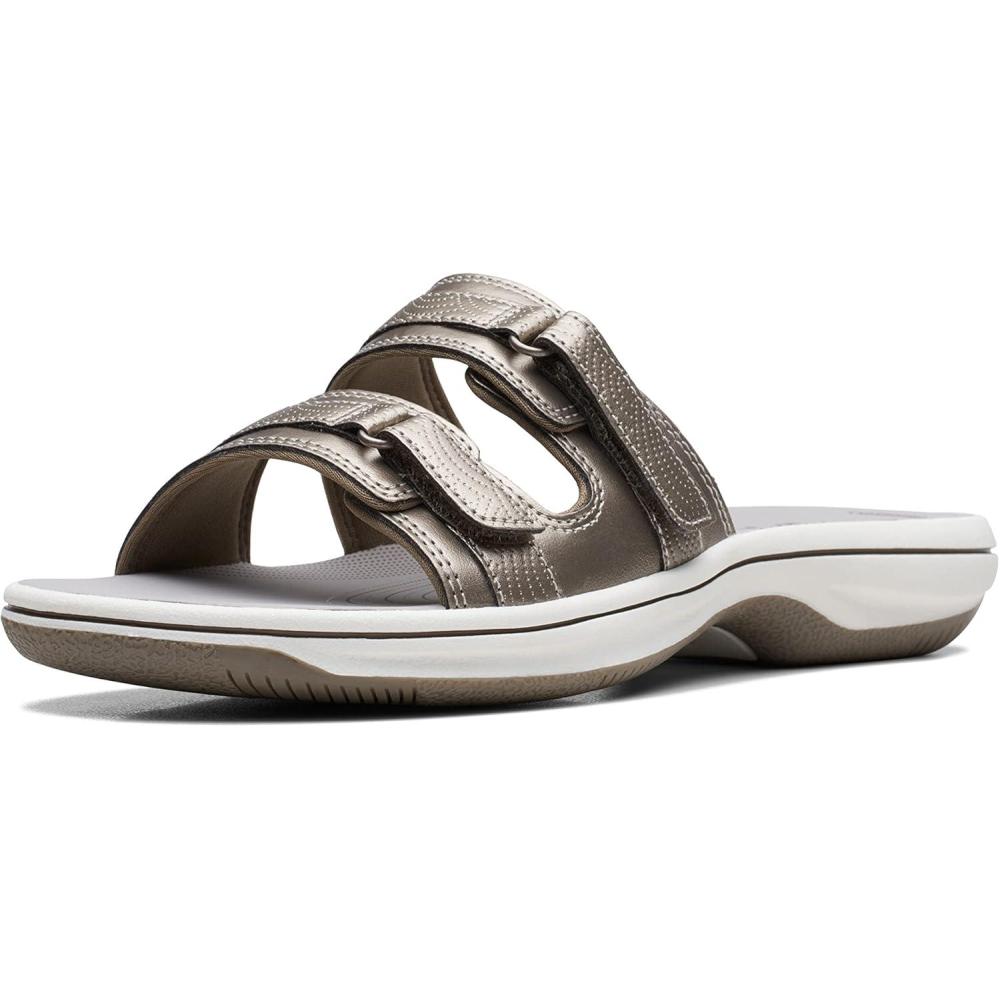 imageClarks womens Breeze PiperSlide SandalPewter