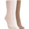 imageClarks Womens Ribbed Crew Socks 3 Pair OatmealIvoryTan Womens 410 Shoe