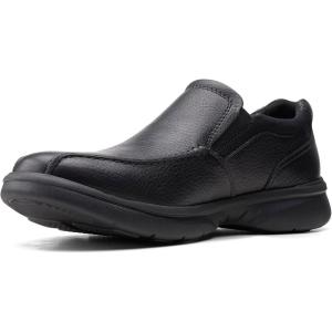 Clarks Mens Bradley Step(Black Tumbled Leather)