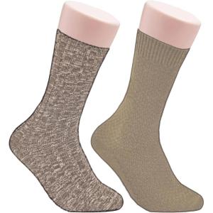 Clarks Men’s Casual Solid Heavy Rib Crew Socks With Soft Touch 2 Pair, Khaki, Men’s 7-12 Shoe
