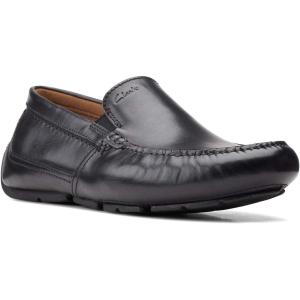 Clarks Men’s Markman Plain Driving Style Loafer(Black Leather)