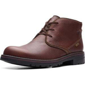 Clarks Men’s Morris Peak Waterproof Chukka Boot(Brown Tumbled Leather)