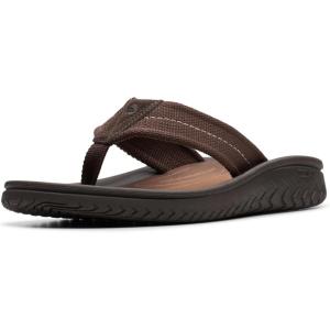 Clarks Men’s Slide Flip-Flop(Dark Brown Textile)