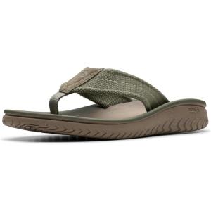 Clarks Men’s Slide Flip-Flop(Olive Textile)