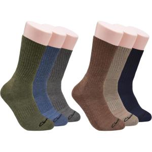 Clarks Men’s Sport Half Cushion Crew Socks 6 Pair, Navy/Charcoal/Denim/Brown/Olive/Khaki, Men’s 7-12 Shoe